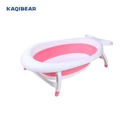 Plastic Foldable Baby Bathtub Collapsible Baby Bathtub Portable Baby Bath Seat Tub Tube Thermometer